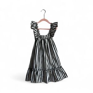 Nueces Black and White Striped Dress